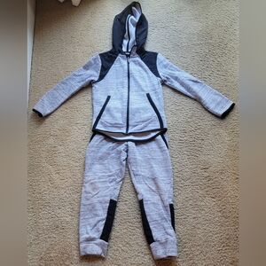 Champion Boys Gray Full Zip Hoodie & Pants 2-Piece Tracksuit - Size S (6-7)